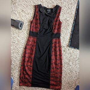 Cynthia Rowley sz 6 black and red lace dress